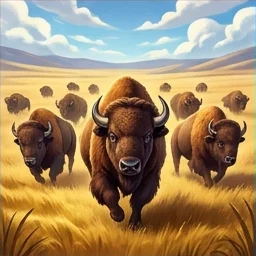 5 Wild Buffalo slot cover illustration